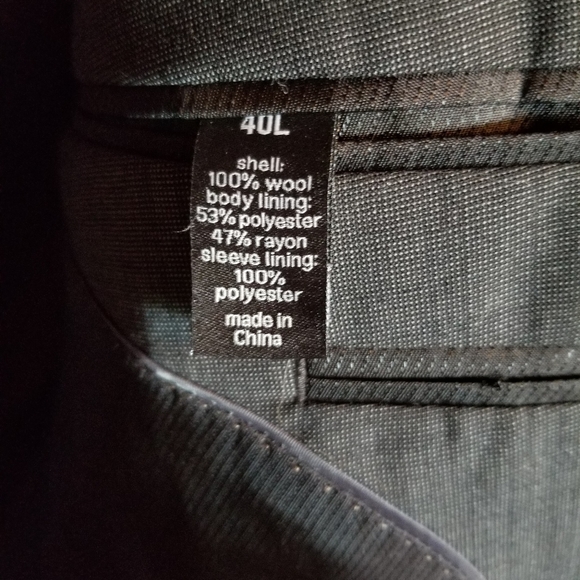 NWT Bar III Men's Wool Suit Coat Charcoal Sz 40L - Picture 6 of 8